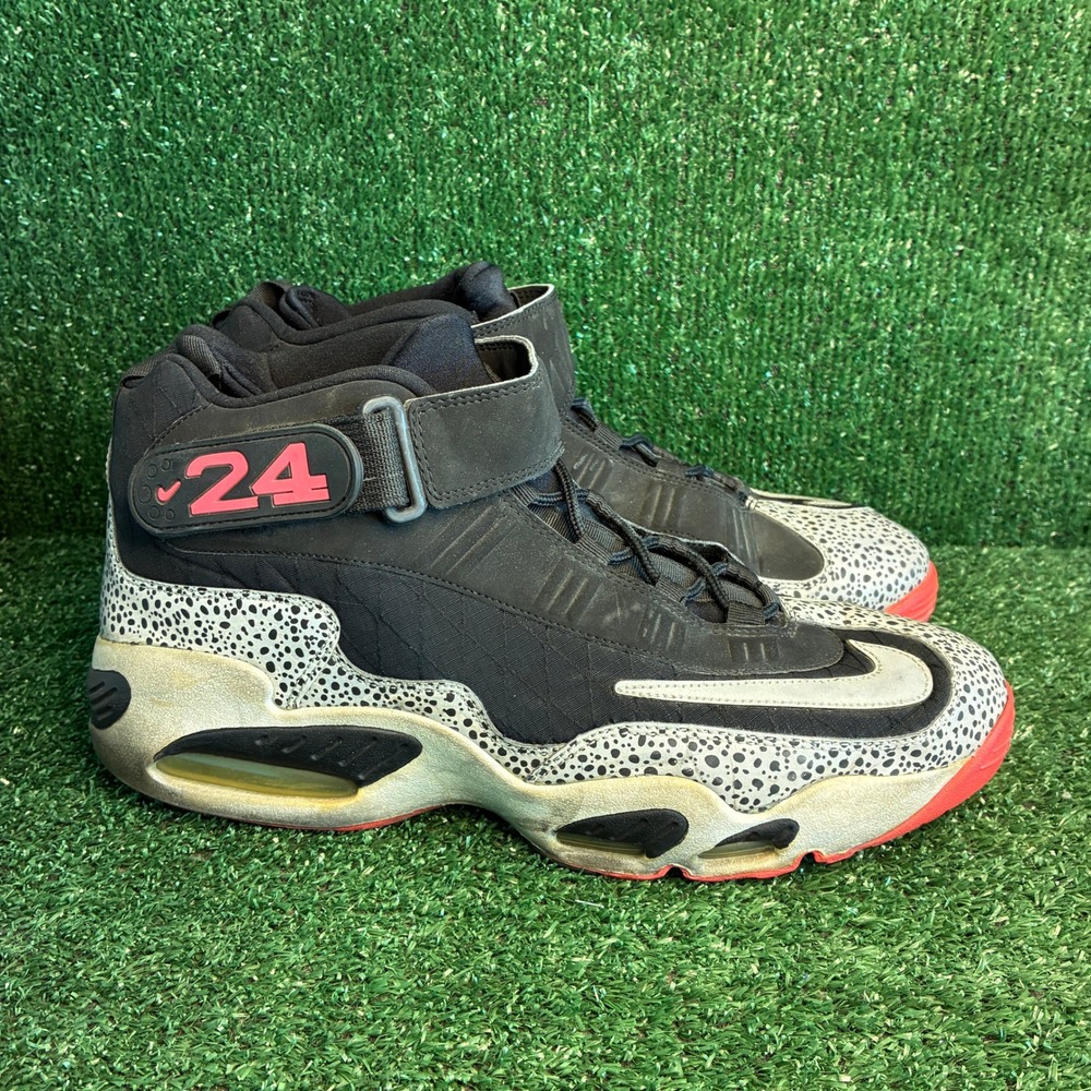 Nike Air Max Griffey 1 Premium Safari Metallic Silver Sneaker Black Mens Size 13